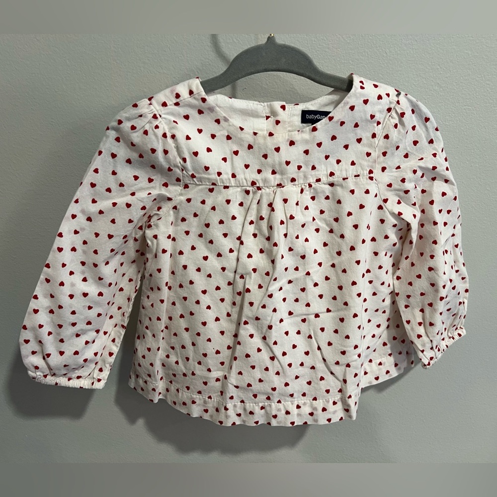 Baby Gap Blouse with Hearts.  6-12 mos